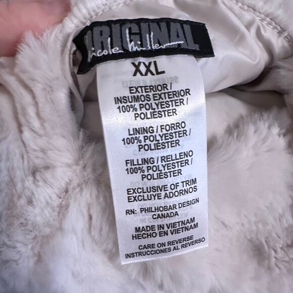 Nicole Miller Originals Faux Fur Reversible Vest XXL Ivory/Off White  PLUS - Picture 8 of 8